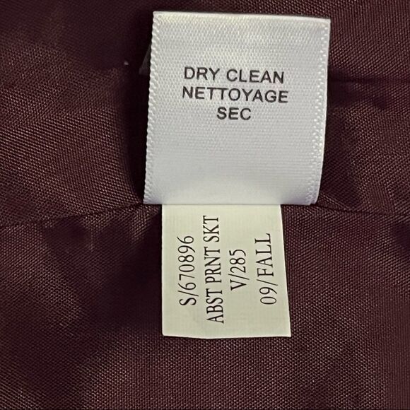 Banana Republic 100% silk pleated panels skirt a-line black burgundy size 2 - Picture 8 of 10